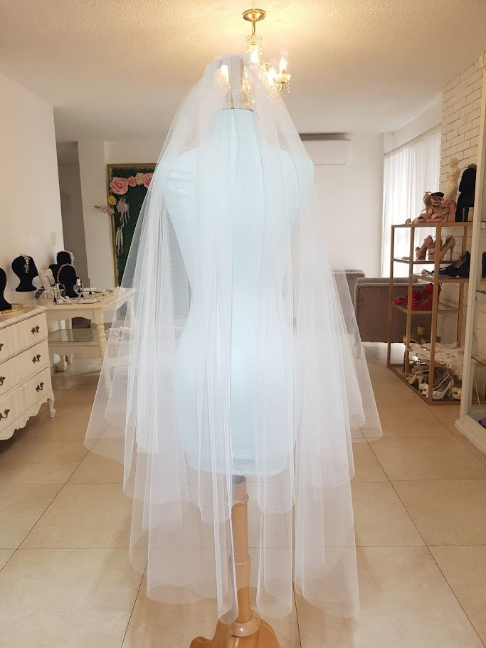 Anticipo Velo en tul , corte cascada, longitud 1.20 metros, hecho a mano by Cecy M. $1,280 mxn