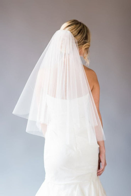 velo de novia cascada corto