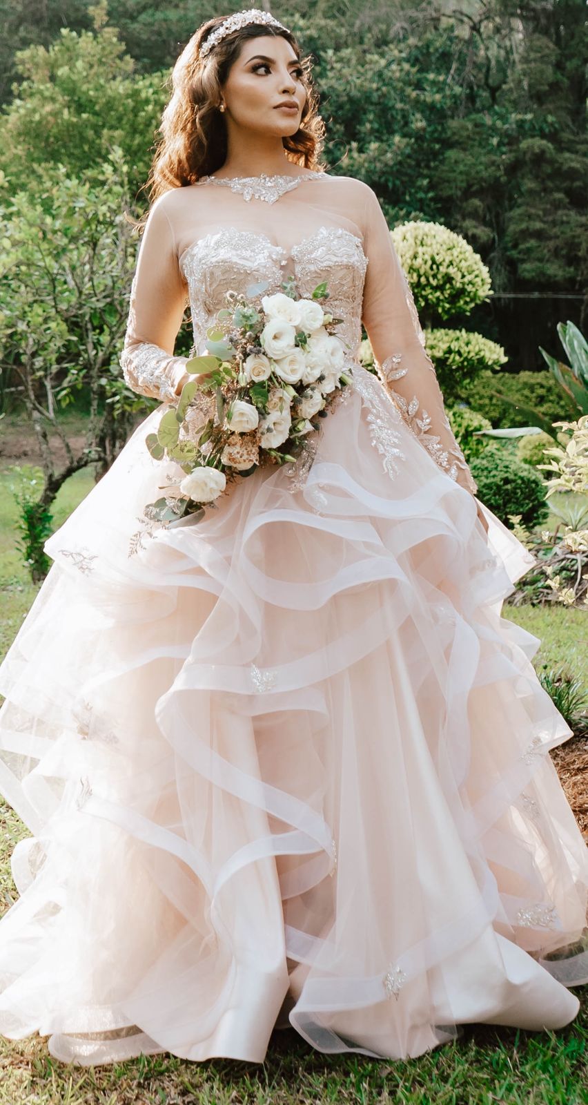 vestido de novia color rosa