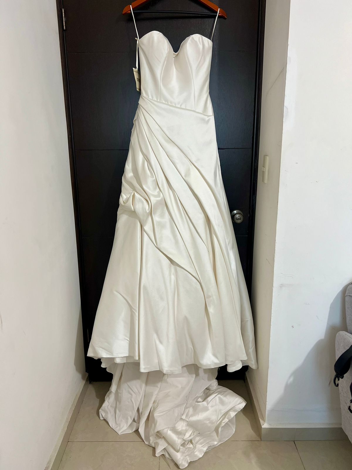 vestido de novia de razo satinado