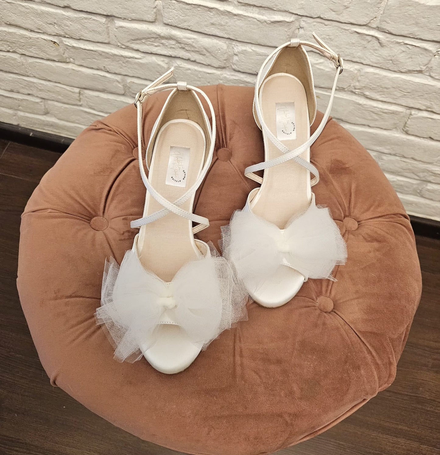 zapato de novia moño de tul