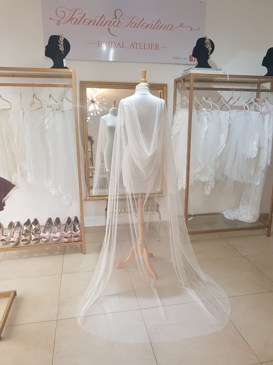 Anticipo Velo de Novia Liso Columpio Tul Punteado Boho | Hecho a Mano por Cecy M.