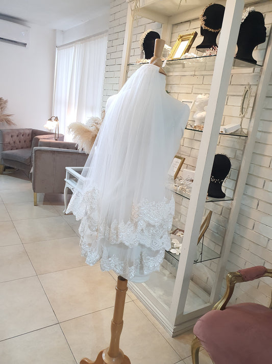 mantilla corte cascada