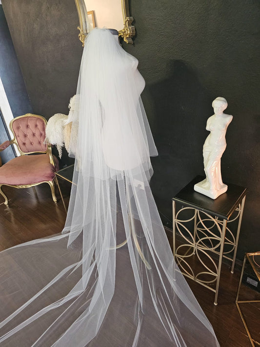 Anticipo Velo de Novia Largo Liso Velada | Hecho a Mano por Cecy M.
