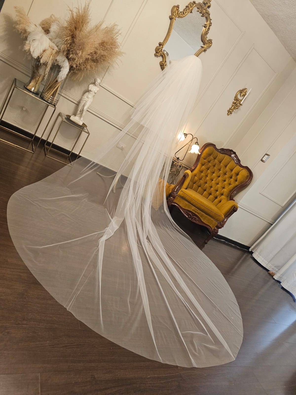 Anticipo Velo de Novia Largo Liso Velada | Corte Tradicional | Longitud Catedral $2480 mxn