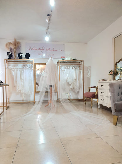 velo de novia sencillo largo