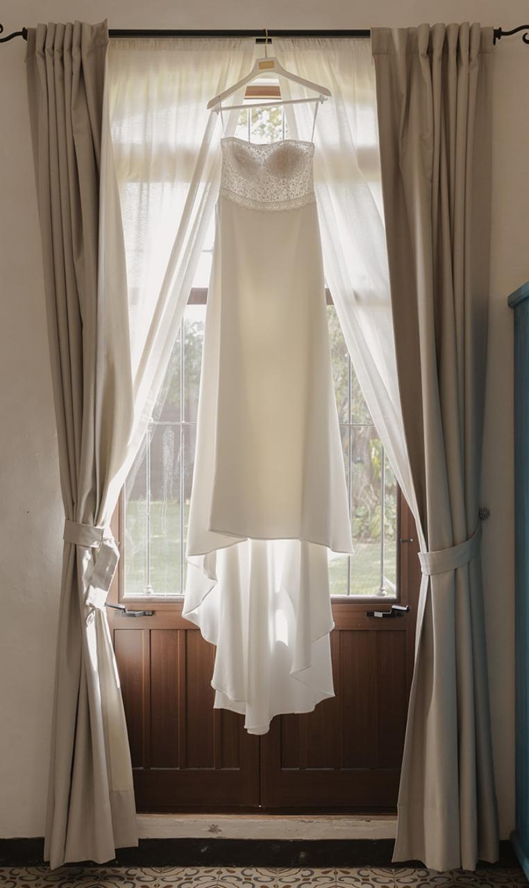 vestido de novia usado corte imperio