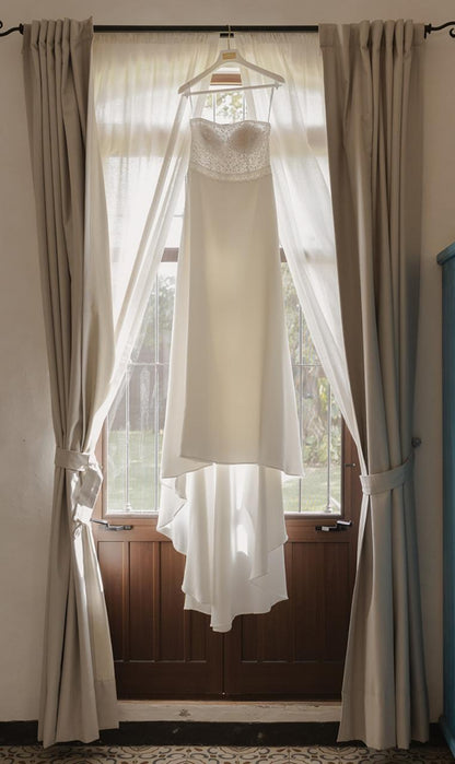 vestido de novia usado corte imperio