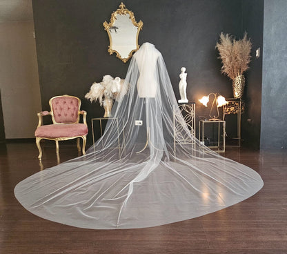 Anticipo Velo de Novia Liso Largo Catedral | Hecho a Mano por Cecy M.