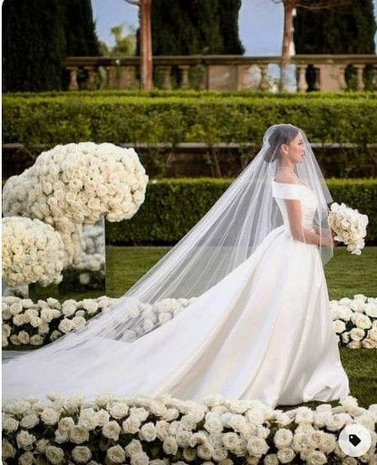 Anticipo Velo de Novia Liso Velada | Corte Cascada| Longitud Catedral $1,880 mxn