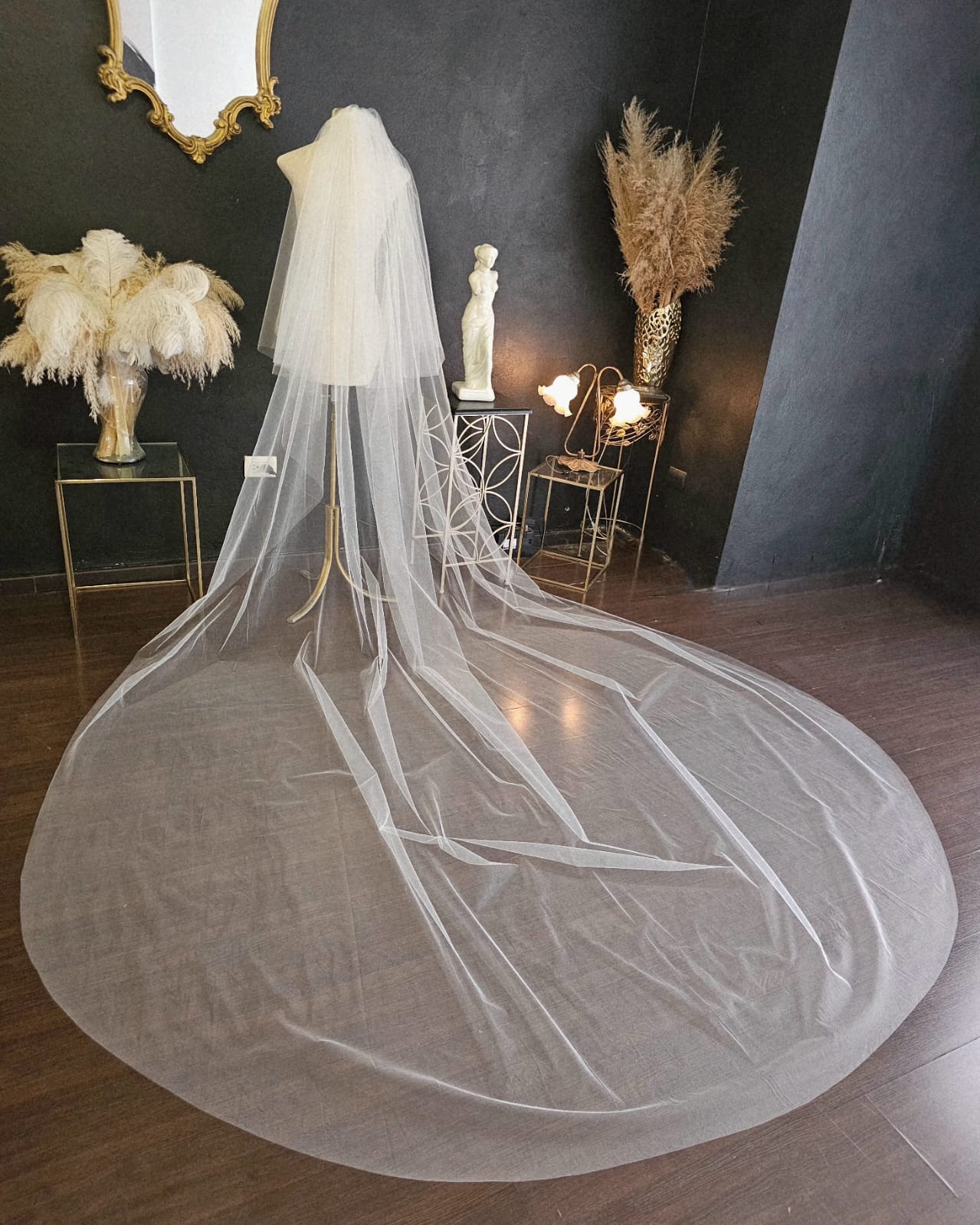 Anticipo Velo de Novia Liso Velada | Corte Cascada| Longitud Catedral $1,880 mxn