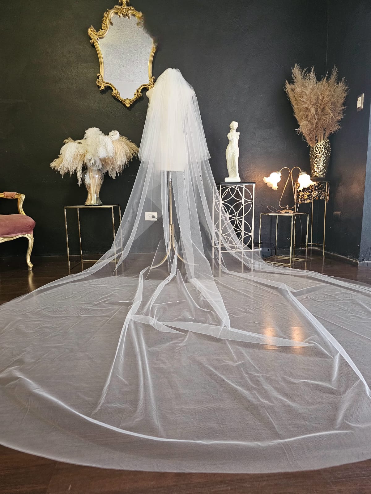 Anticipo Velo de Novia Liso Velada | Corte Cascada| Longitud Catedral $1,880 mxn