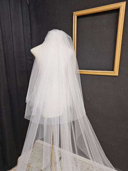 Anticipo Velo de Novia Liso Velada | Corte Cascada| Longitud Catedral $1,880 mxn