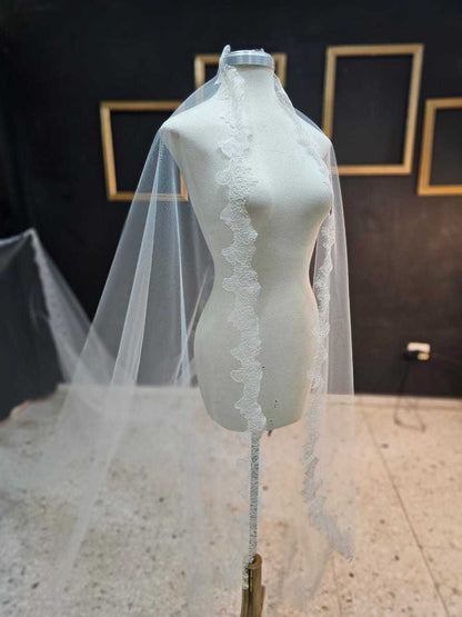 Anticipo Mantilla de Novia con Encaje S | Corte Virgen | Longitud Catedral $4,180 mxn