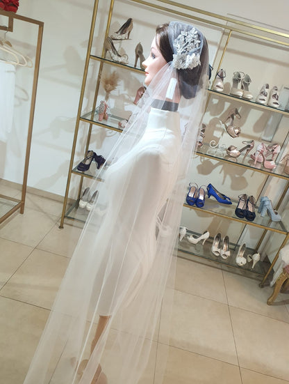 Anticipo Velo de Novia con aplicaciones | Corte Julieta | Largo 2 metros $1,680 mxn