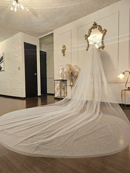 Anticipo Velo de Novia Doble Catedral | Corte Tradicional | Longitud Catedral $2,680 mxn