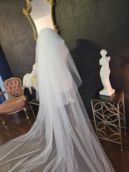 Anticipo Velo de Novia Liso Velada Doble catedral | Corte tradicional | Longitud Catedral $3,580 mxn