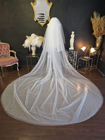 Anticipo Velo de Novia Liso Velada Doble catedral | Corte tradicional | Longitud Catedral $3,580 mxn