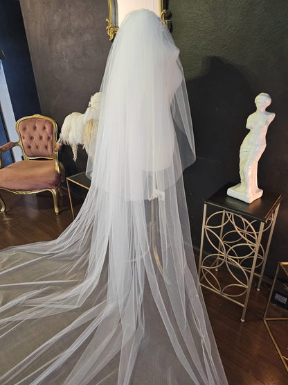 Anticipo Velo de Novia Liso Velada Doble catedral | Corte tradicional | Longitud Catedral $3,580 mxn