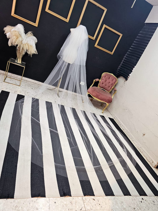Anticipo Velo de Novia Liso Velada | Corte Cascada| Longitud Catedral $1,880 mxn