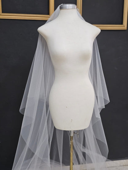 Anticipo Velo de Novia Liso Velada | Corte Cascada| Longitud Catedral $1,880 mxn