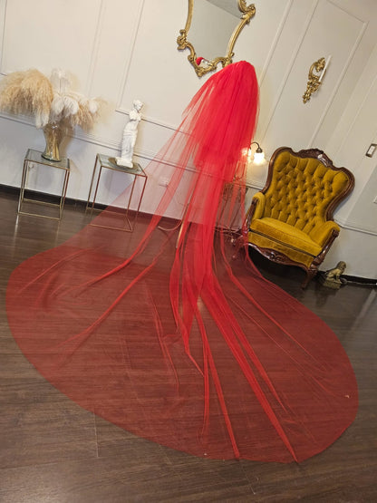 Anticipo Velo de Novia Liso Velada| Corte Tradicional  | Longitud 300 + 90 + 75 cm $2,780 mxn