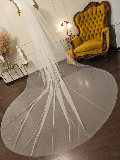 Anticipo Velo de novia Liso | Corte Tradicional | Longitud Catedral $1,580 mxn