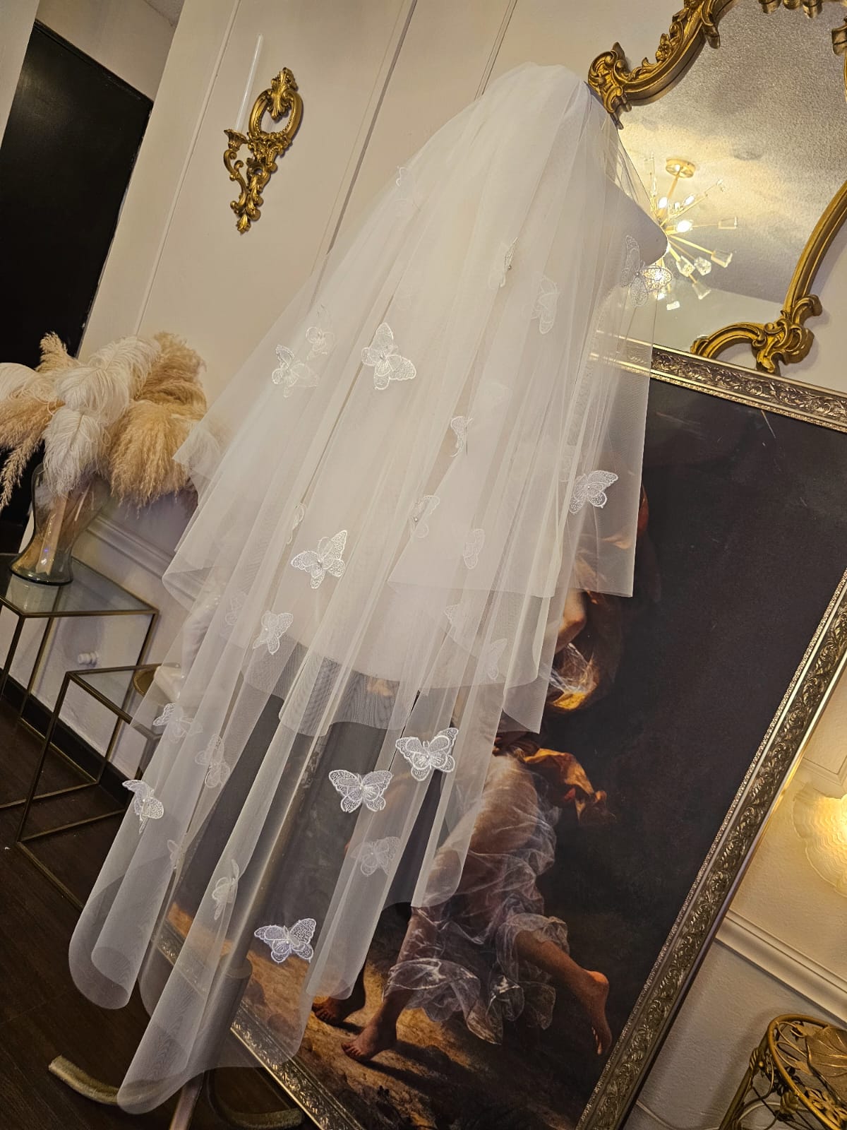 Anticipo Velo de novia con mariposas | Corte Cascada | Longitud 1.20 + .80 metros $1,980 mxn