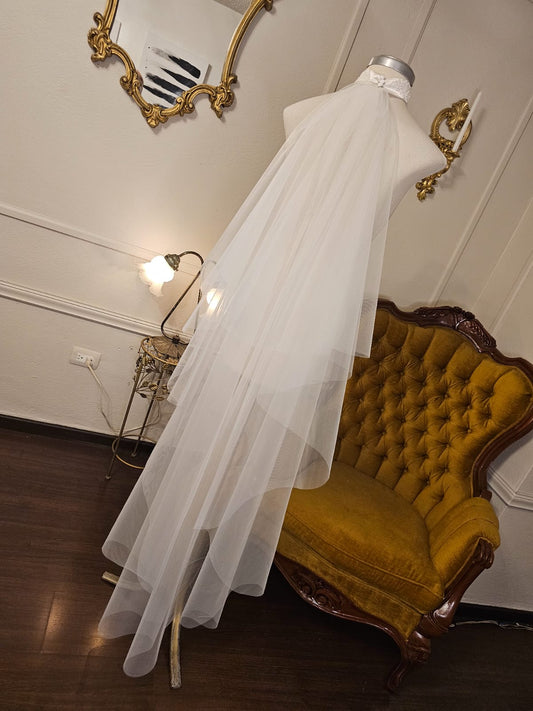 Anticipo Velo de Novia Tipo Choker  | Corte Cascada  | Longitud 1.60 metros