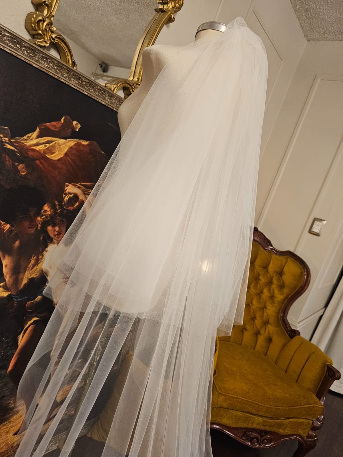 Anticipo Velo de Novia Liso Velada | Corte Cascada| Longitud Catedral $2,080 mxn