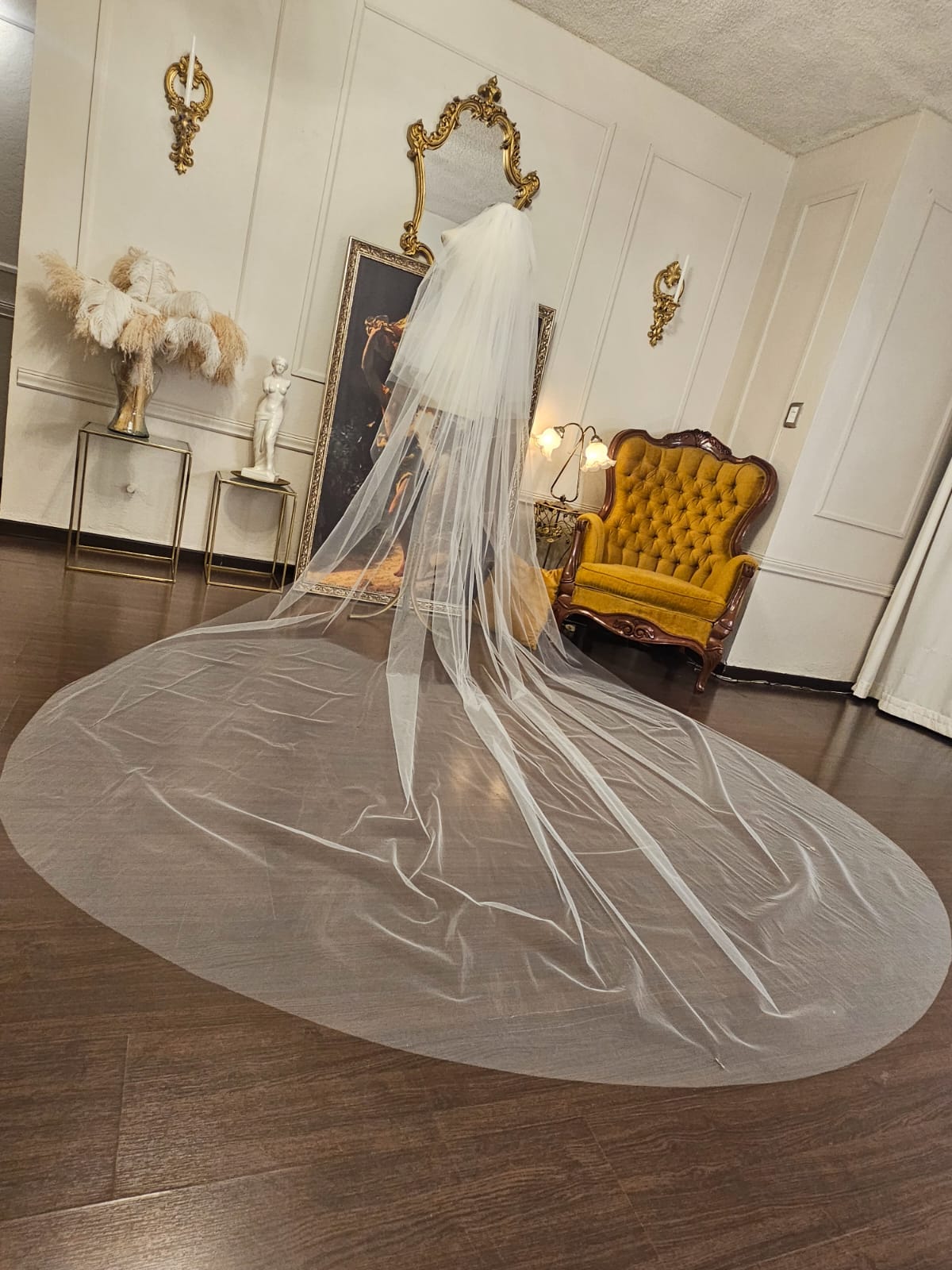 Anticipo Velo de Novia Liso Velada | Corte Cascada| Longitud Catedral $2,080 mxn