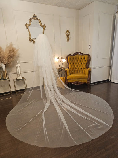 Anticipo Velo de Novia Largo Liso Velada | Corte Tradicional | Longitud Catedral $2480 mxn