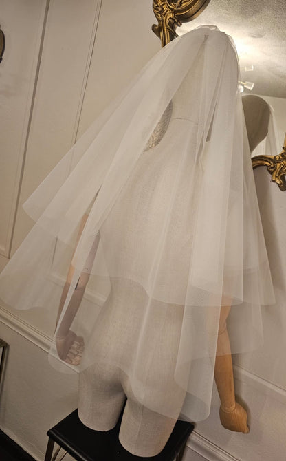 Anticipo Velo de novia liso | Corte Cascada | Longitud 90 centímetros $1,480 mxn