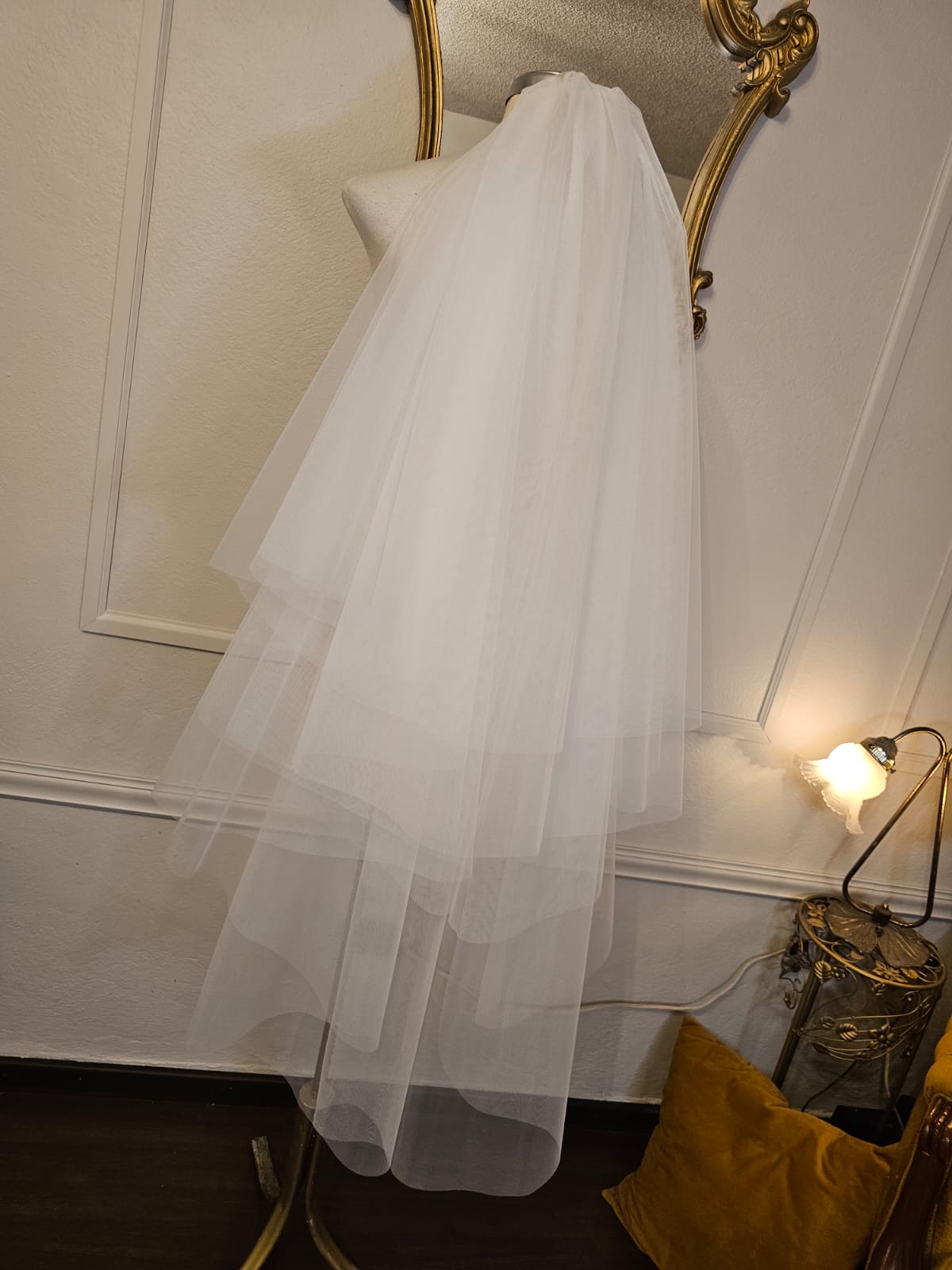 Anticipo Velo de novia liso | Doble Corte Cascada | Longitud 120 centímetros $2,280 mxn