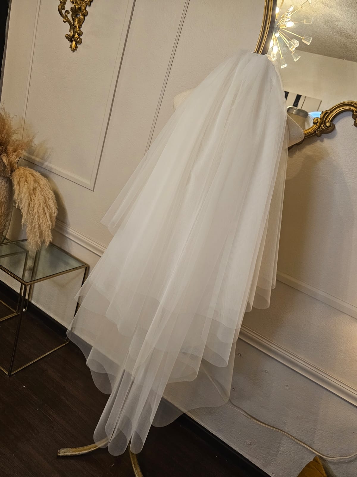 Anticipo Velo de novia liso | Doble Corte Cascada | Longitud 120 centímetros $2,280 mxn